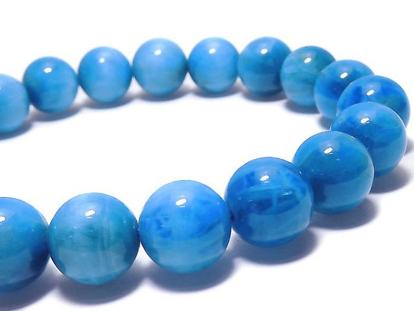 [Video][One of a kind] Blue Apatite AA++ Round 9.5mm Bracelet NO.104