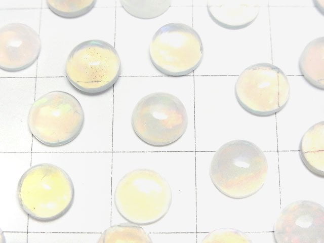 [Video]High Quality Ethiopian Opal AAA Round Cabochon 7x7mm 5pcs