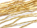 Karen Silver Tube 4x1x1mm 18KGP 1/4 or 1 strand beads (approx. 26 inches/64 cm)