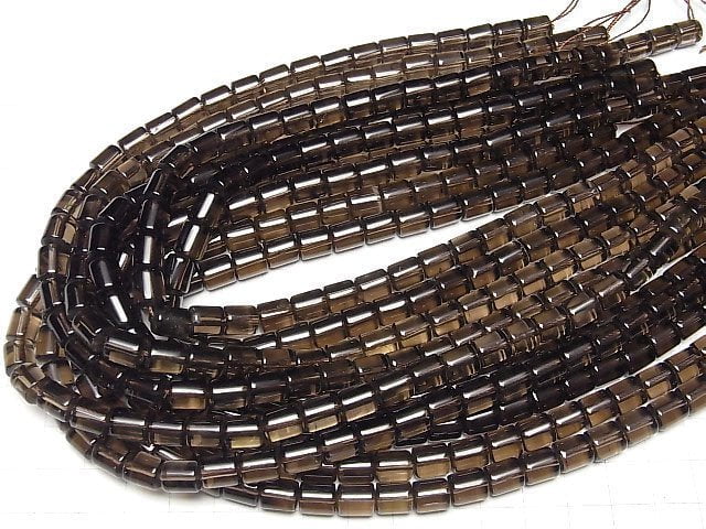 [Video]Smoky Quartz AAA Tube 8.5x7x7mm 1strand beads (aprx.15inch/38cm)