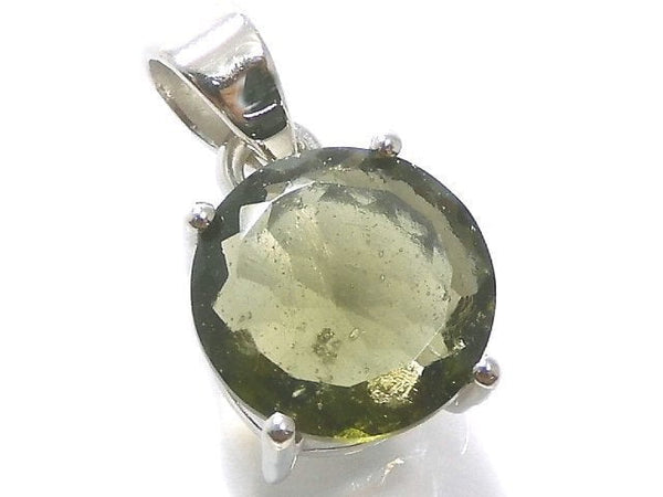 [Video][One of a kind] Moldavite AAA Faceted Pendant Silver925 NO.61
