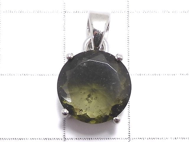 [Video][One of a kind] Moldavite AAA Faceted Pendant Silver925 NO.61