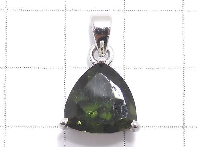 [Video][One of a kind] Moldavite AAA Faceted Pendant Silver925 NO.63