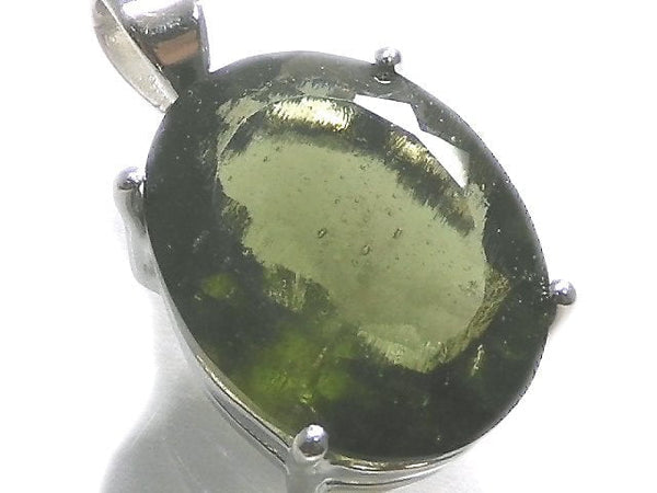 [Video][One of a kind] Moldavite AAA Faceted Pendant Silver925 NO.67
