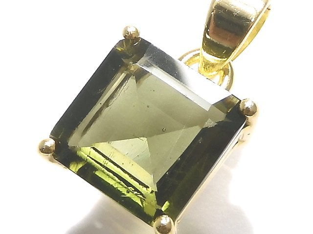 [Video][One of a kind] Moldavite AAA Faceted Pendant 18KGP NO.73