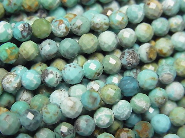 [Video]High Quality! Turquoise AA+ Faceted Round 4mm 1strand beads (aprx.15inch/37cm)