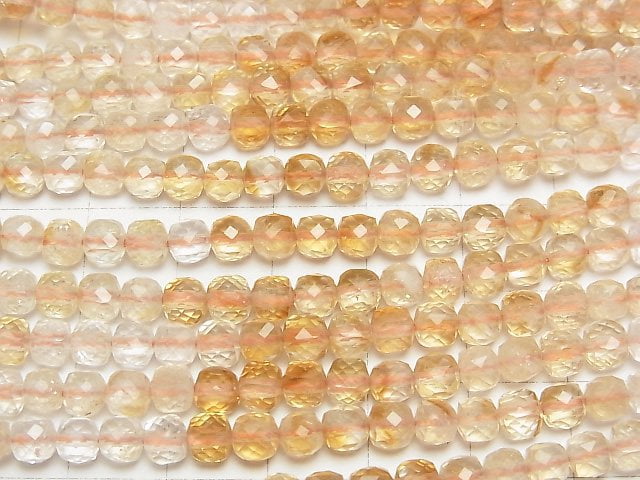 [Video]High Quality! Phantom Citrine AA+ Cube Shape 4x4x4mm 1strand beads (aprx.15inch/37cm)