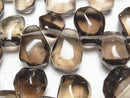 Smoky Quartz AAA- Faceted Nugget Top Side Drilled Hole Light color half or 1strand beads (aprx.15inch/36cm)