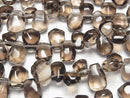 Smoky Quartz AAA- Faceted Nugget Top Side Drilled Hole Light color half or 1strand beads (aprx.15inch/36cm)