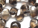 Smoky Quartz AAA- Faceted Nugget Top Side Drilled Hole Medium color half or 1strand beads (aprx.15inch/36cm)