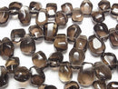 Smoky Quartz AAA- Faceted Nugget Top Side Drilled Hole Medium color half or 1strand beads (aprx.15inch/36cm)