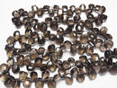 Smoky Quartz AAA- Faceted Nugget Top Side Drilled Hole Medium color half or 1strand beads (aprx.15inch/36cm)