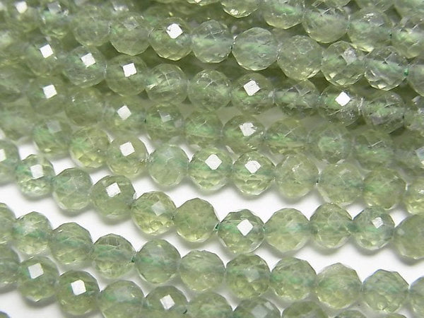 [Video]High Quality! Green Apatite AA++ Faceted Round 4mm 1strand beads (aprx.15inch/37cm)