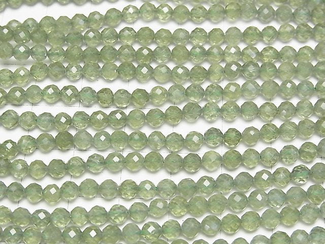[Video]High Quality! Green Apatite AA++ Faceted Round 4mm 1strand beads (aprx.15inch/37cm)