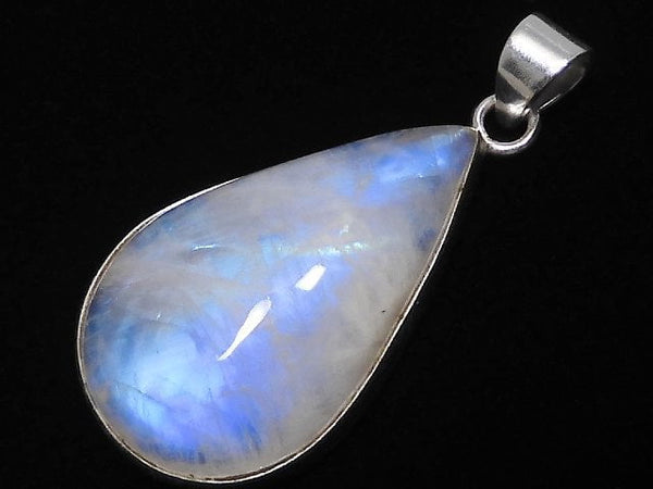 [Video][One of a kind] Rainbow Moonstone AA++ Pendant Silver925 NO.64