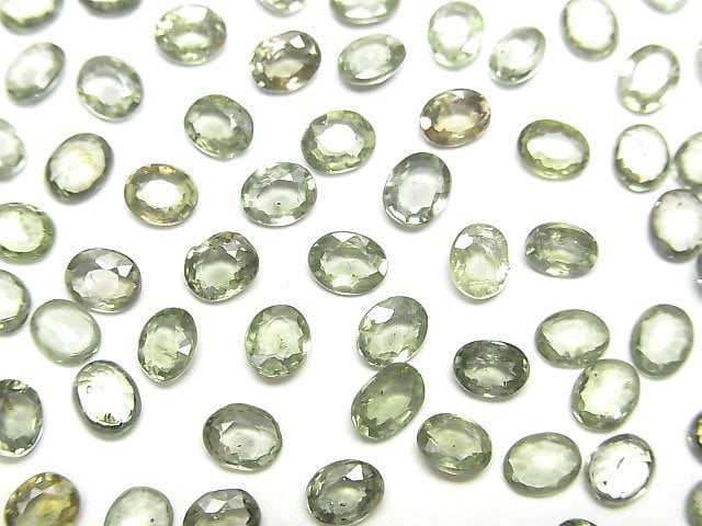 [Video]High Quality Green Sapphire AAA- Loose stone Oval Faceted 5x4mm 3pcs