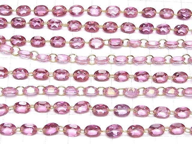 [Video]High Quality Pink Topaz AAA Oval Faceted 8x6mm [Double Hole] 1strand (9pcs)