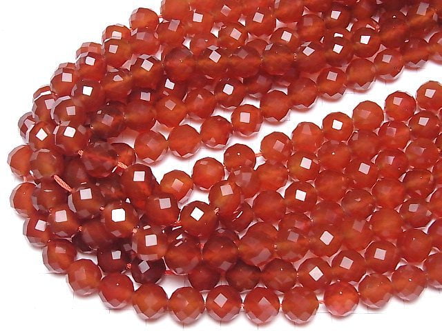 High Quality! Red Agate AAA 64 Faceted Round 10mm half or 1 strand beads (aprx.15inch/37cm)