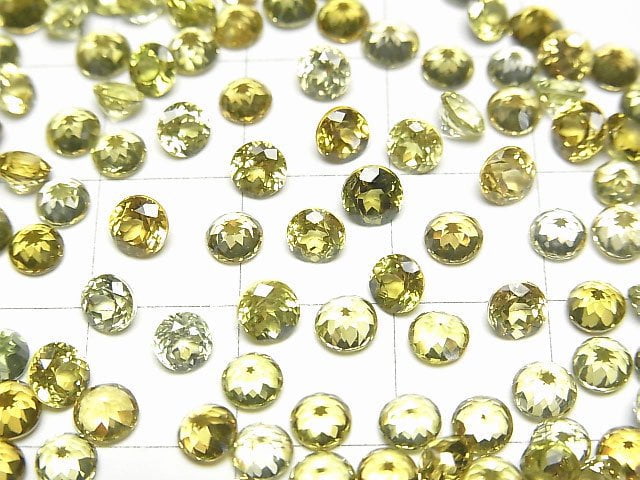 [Video]High Quality Mali Garnet AAA Loose stone Round Faceted 4x4mm [Olive] 3pcs