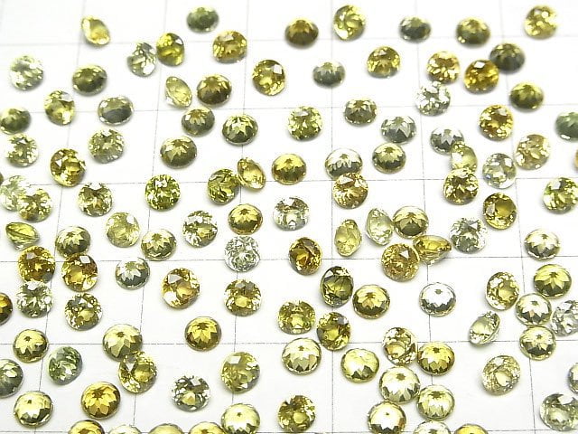 [Video]High Quality Mali Garnet AAA Loose stone Round Faceted 4x4mm [Olive] 3pcs