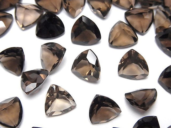 [Video]High Quality Smoky Quartz AAA Loose stone Triangle Faceted 8x8mm 5pcs