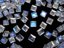 [Video]High Quality Rainbow Moonstone AAA- Loose stone Square Faceted 4x4mm 5pcs