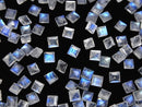 [Video]High Quality Rainbow Moonstone AAA- Loose stone Square Faceted 4x4mm 5pcs