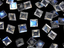[Video] High Quality Rainbow Moonstone AAA - Loose Stone, Square Faceted, 5x5mm, 3pcs