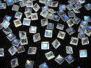 [Video] High Quality Rainbow Moonstone AAA - Loose Stone, Square Faceted, 5x5mm, 3pcs