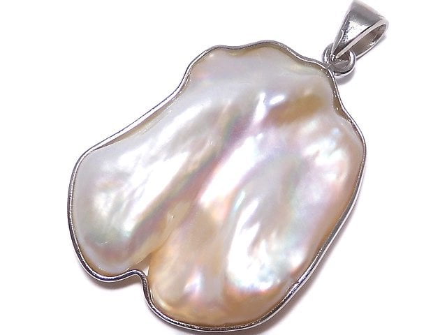 [Video][One of a kind] Fresh Water Pearl Keshi Pearl Pendant Silver925 NO.3