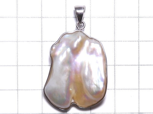 [Video][One of a kind] Fresh Water Pearl Keshi Pearl Pendant Silver925 NO.3