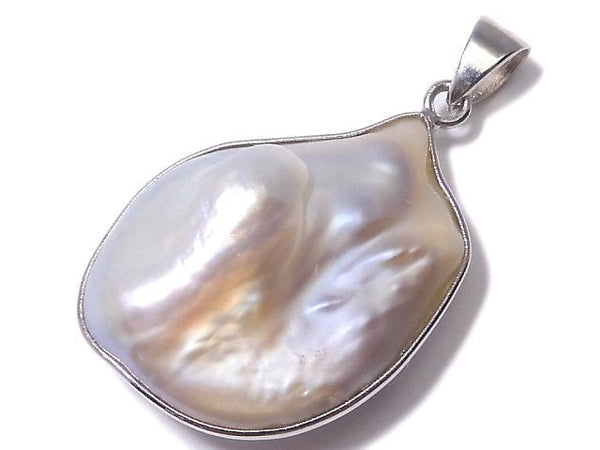 [Video][One of a kind] Fresh Water Pearl Keshi Pearl Pendant Silver925 NO.4