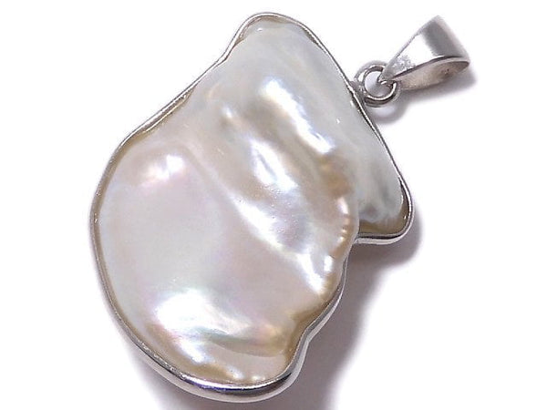 [Video][One of a kind] Fresh Water Pearl Keshi Pearl Pendant Silver925 NO.5