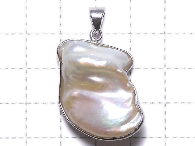 [Video][One of a kind] Fresh Water Pearl Keshi Pearl Pendant Silver925 NO.5