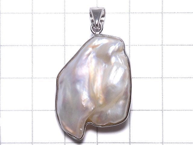 [Video][One of a kind] Fresh Water Pearl Keshi Pearl Pendant Silver925 NO.6