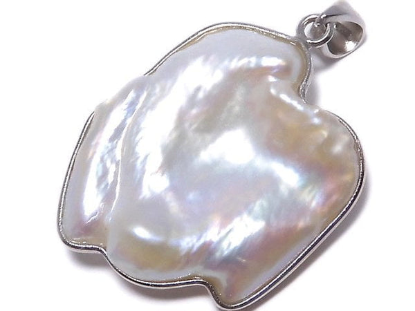 [Video][One of a kind] Fresh Water Pearl Keshi Pearl Pendant Silver925 NO.7