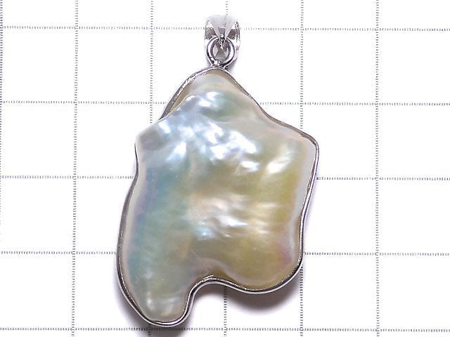 [Video][One of a kind] Fresh Water Pearl Keshi Pearl Pendant Silver925 NO.10