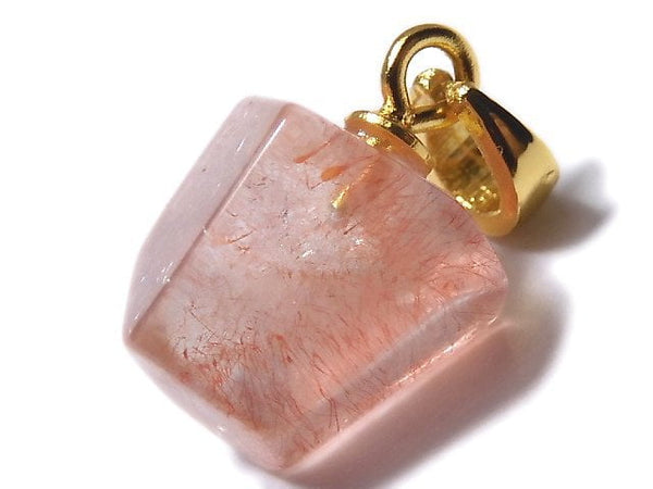 [Video][One of a kind] Natural Strawberry Quartz AAA Pendant 18KGP NO.13