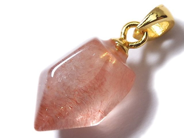 [Video][One of a kind] Natural Strawberry Quartz AAA Pendant 18KGP NO.17