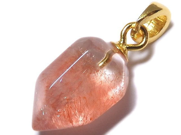 [Video][One of a kind] Natural Strawberry Quartz AAA Pendant 18KGP NO.18