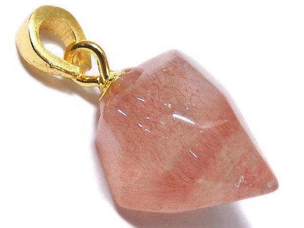 [Video][One of a kind] Natural Strawberry Quartz AAA Pendant 18KGP NO.19