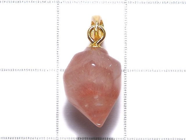 [Video][One of a kind] Natural Strawberry Quartz AAA Pendant 18KGP NO.19
