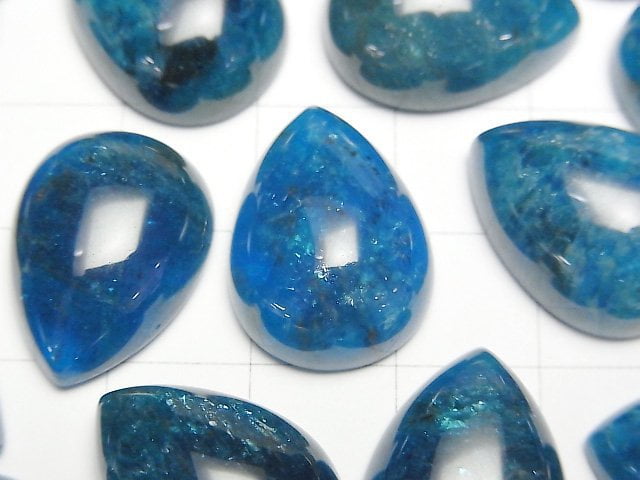 [Video] Blue Apatite AA+ Pear shape Cabochon 20x15mm 1pc