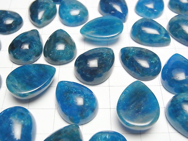 [Video] Blue Apatite AA+ Pear shape Cabochon 20x15mm 1pc