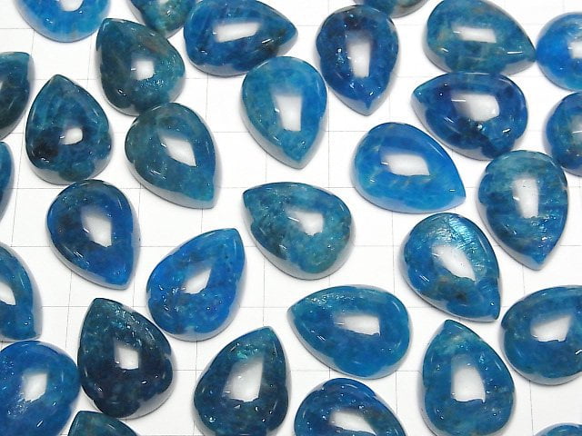 [Video] Blue Apatite AA+ Pear shape Cabochon 20x15mm 1pc