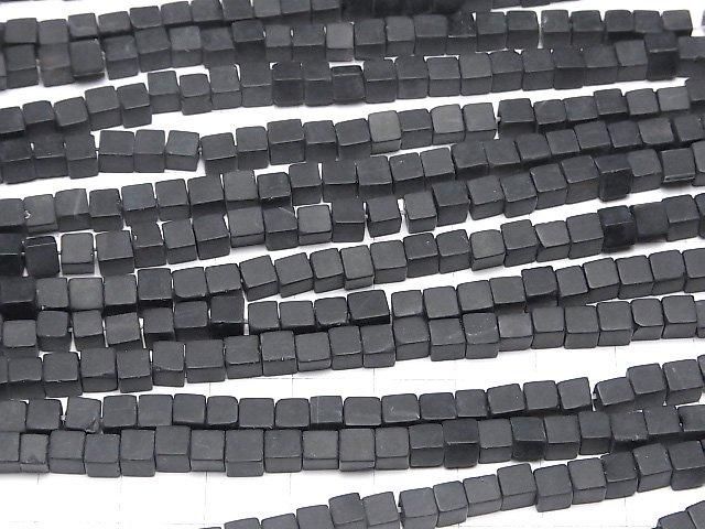 [Video] Frost Onyx Cube 4x4x4mm half or 1strand beads (aprx.15inch/36cm)