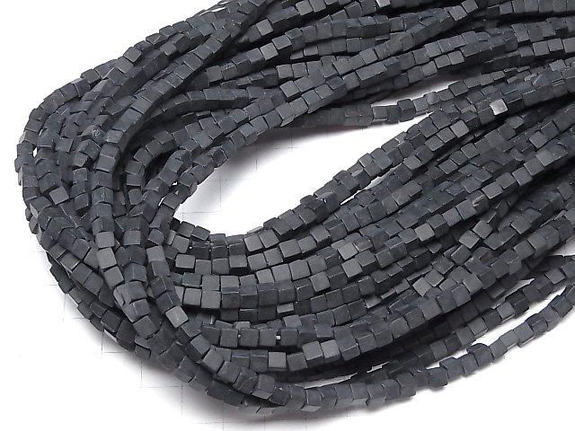 [Video] Frost Onyx Cube 4x4x4mm half or 1strand beads (aprx.15inch/36cm)