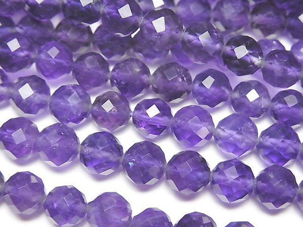 [Video]High Quality! Amethyst AA+ 64Faceted Round 6mm half or 1strand beads (aprx.15inch/37cm)