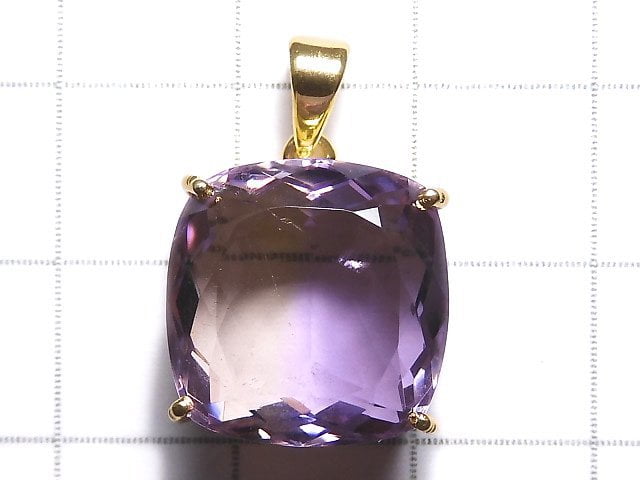 [Video][One of a kind] High Quality Ametrine AAA Faceted Pendant 18KGP NO.55