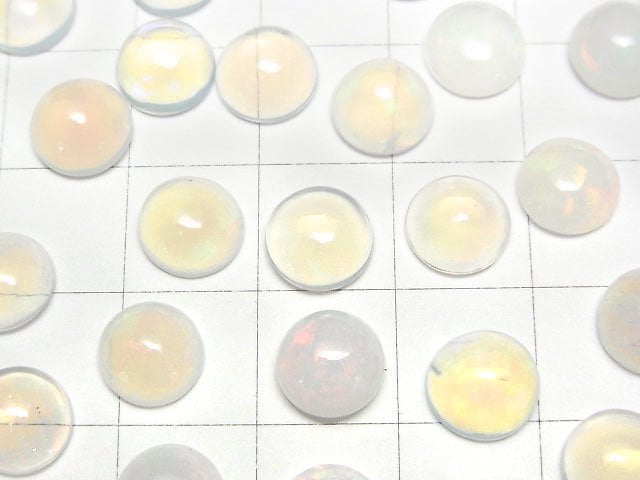 [Video]High Quality Ethiopian Opal AA++ Round Cabochon 8x8mm 3pcs